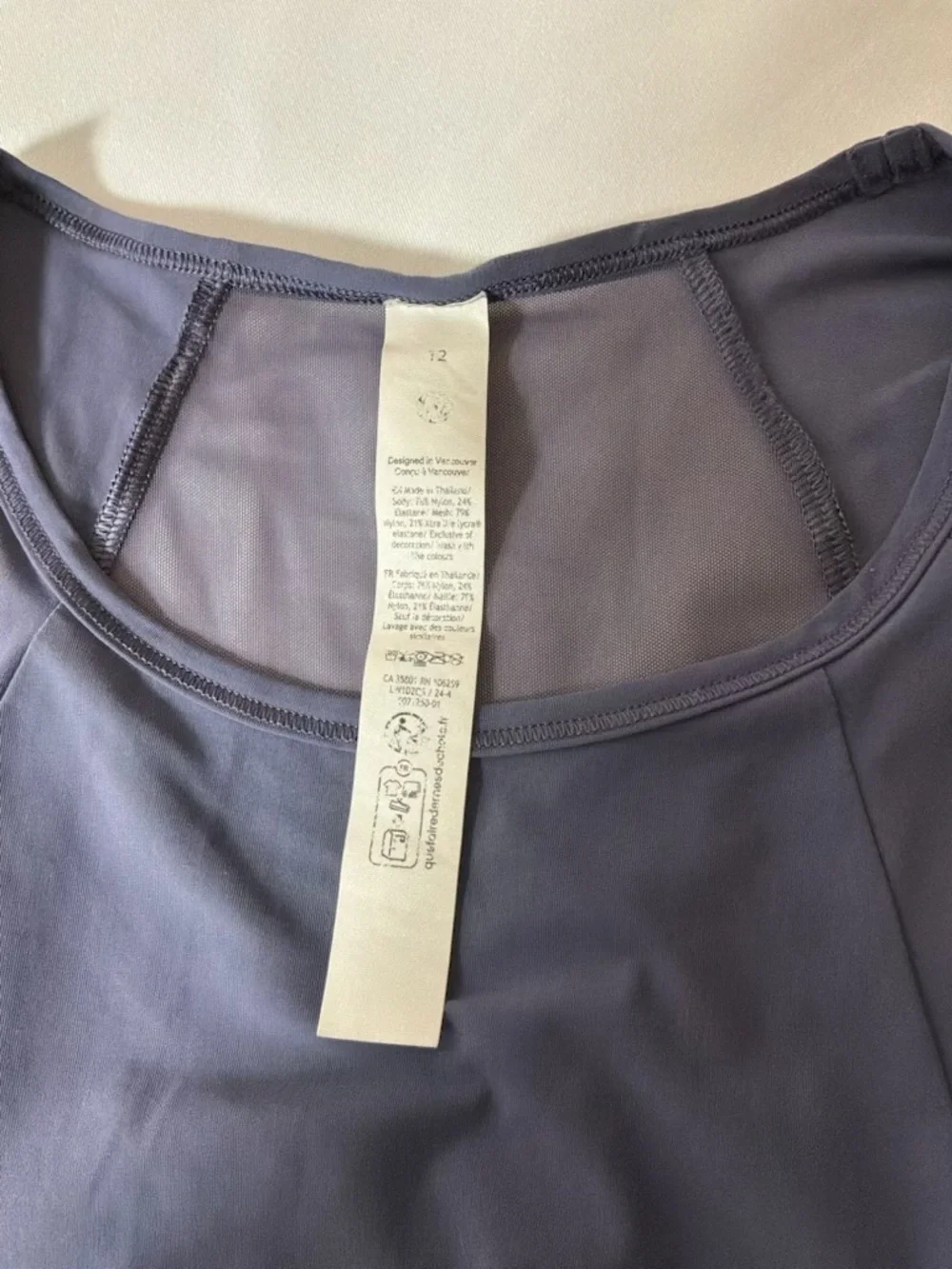 Lululemon Women’s Slate Blue Mesh Back Sleeveless Athletic Tank Top Workout Yoga